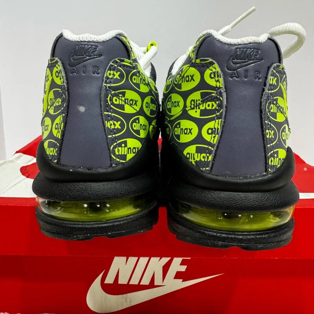 Nike Kids Air Max Sneakers Gray and Neon Yellow